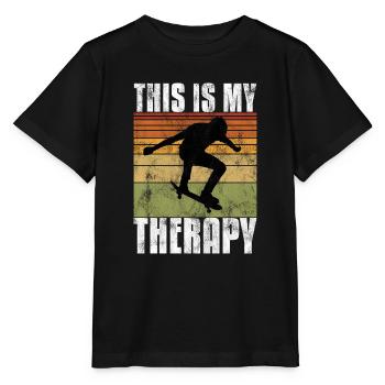 Ceci est ma thérapie Skateboard Skateboarder Skate - T-shirt bio MINI CREATOR Stanley/Stella Enfant - noir - Devant - Mikhail (115cm)