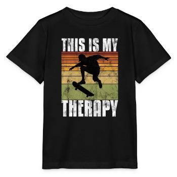 Ceci est ma thérapie Skateboard Skateboarder Skate - T-shirt bio MINI CREATOR Stanley/Stella Enfant - noir - Devant - Mikhail (115cm)
