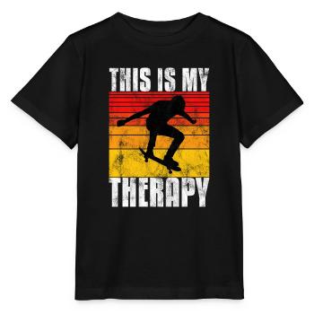 Ceci est ma thérapie Skateboard Skateboarder Skate - T-shirt bio MINI CREATOR Stanley/Stella Enfant - noir - Devant - Mikhail (115cm)