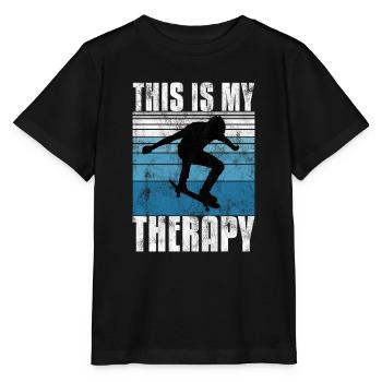 Ceci est ma thérapie Skateboard Skateboarder Skate - T-shirt bio MINI CREATOR Stanley/Stella Enfant - noir - Devant - Mikhail (115cm)