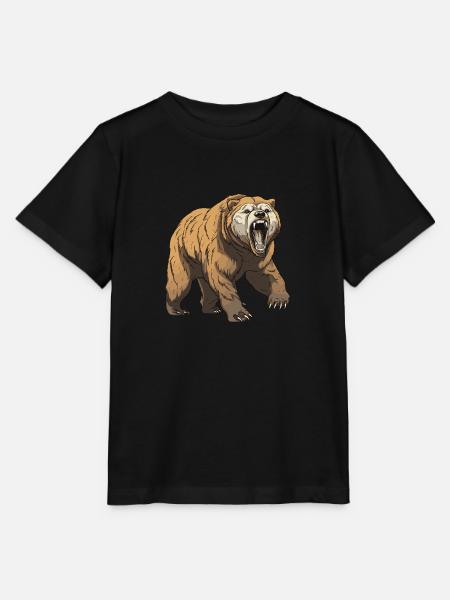 Bär Tier - Stanley/Stella Kinder T-Shirt MINI CREATOR - Schwarz