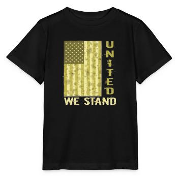 Drapeau américain en camouflage Patriotisme Patrie - T-shirt bio MINI CREATOR Stanley/Stella Enfant - noir - Devant - Mikhail (115cm)