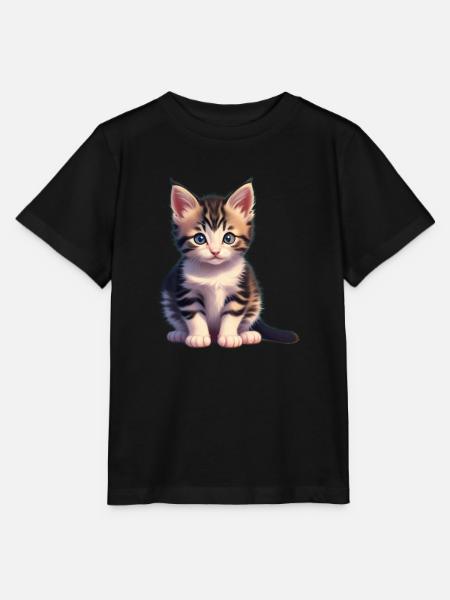 Katze - Stanley/Stella Kinder T-Shirt MINI CREATOR - Schwarz