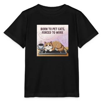 Katzenliebhaber Arbeiter - Stanley/Stella Kinder T-Shirt MINI CREATOR  - Schwarz - Vorne - Mikhail (115cm)