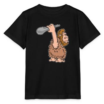 Homme de l'âge de pierre avec club - T-shirt bio MINI CREATOR Stanley/Stella Enfant - noir - Devant - Mikhail (115cm)