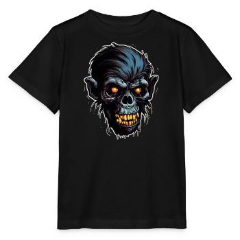 Zombie Affe Halloween Tier Bestie Lebewesen - Stanley/Stella Kinder T-Shirt MINI CREATOR  - Schwarz - Vorne - Mikhail (115cm)