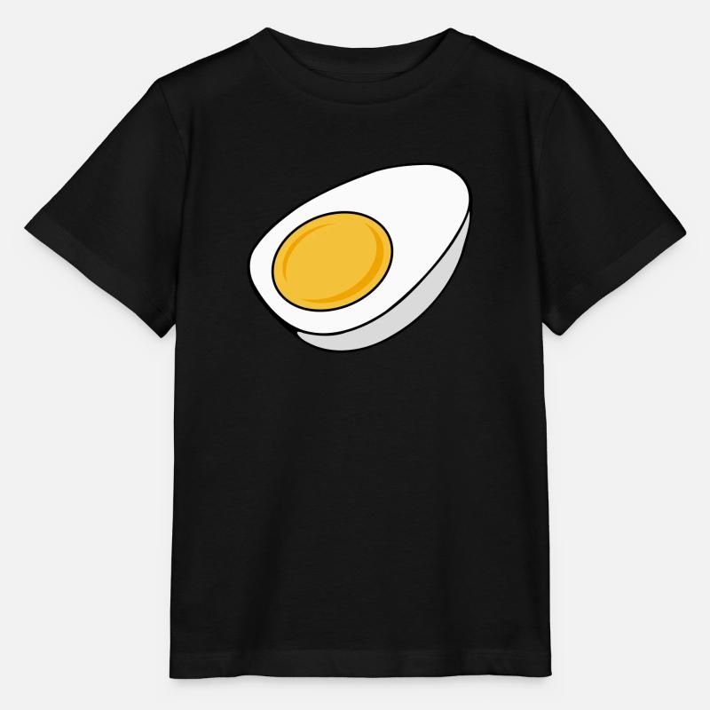 Egg cooked half divided - Stanley/Stella MINI CREATOR Kids’ T-Shirt - black