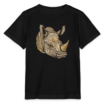 Nashorn Portrait - Stanley/Stella Kinder T-Shirt MINI CREATOR  - Schwarz - Vorne - Mikhail (115cm)
