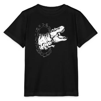 Dino DINOSAUR GIFT T-REX JURASSIC DINOSAUR - Stanley/Stella MINI CREATOR Kids’ T-Shirt - black - Front - Mikhail (115cm)