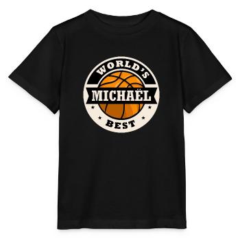 Mikaël world s best joueur de basketball - T-shirt bio MINI CREATOR Stanley/Stella Enfant - noir - Devant - Mikhail (115cm)