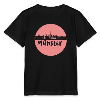 Münster, kreis, skyline, scissor cut, apricot - Stanley/Stella MINI CREATOR Kids’ T-Shirt - black - Front - Mikhail (115cm)