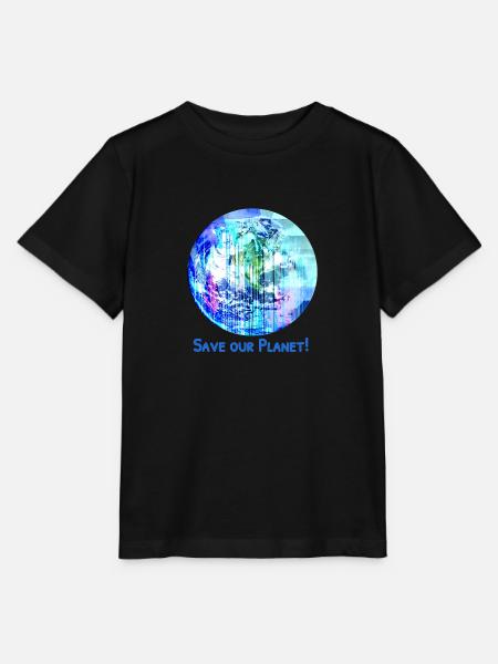 erde,blauer planet,planet,save our planet - Stanley/Stella Kinder T-Shirt MINI CREATOR  - Schwarz