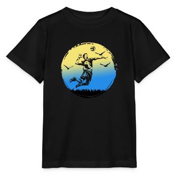 VOLLEYBALL Volleyballer SCHMETTERBALL Auszeit - Stanley/Stella Kinder T-Shirt MINI CREATOR  - Schwarz - Vorne - Mikhail (115cm)
