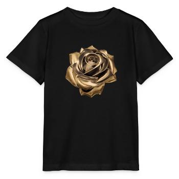 Rose, Gold, Metal, Metallic - Stanley/Stella MINI CREATOR Kids’ T-Shirt - black - Front - Mikhail (115cm)
