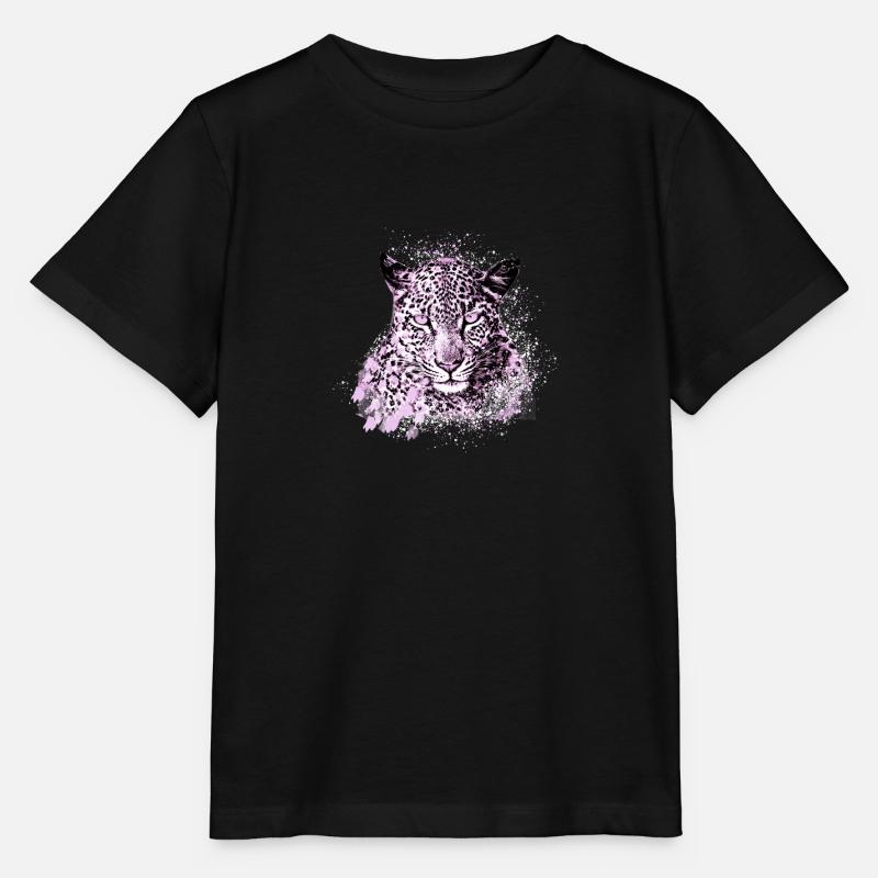 schneeleopard,katze,leopard,rosa,wildkatze - Stanley/Stella Kinder T-Shirt MINI CREATOR  - Schwarz