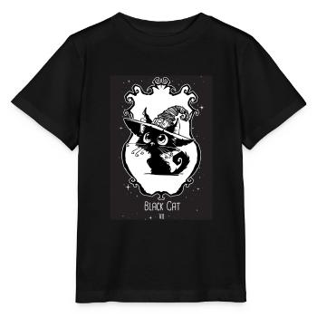 Black cat oracle - T-shirt bio MINI CREATOR Stanley/Stella Enfant - noir - Devant - Mikhail (115cm)