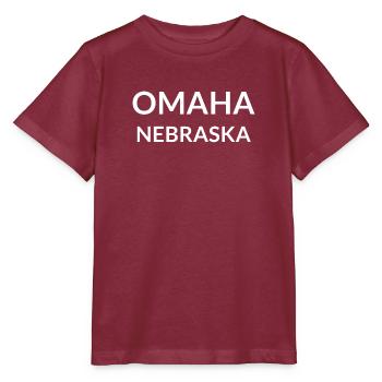 Omaha Nebraska USA - Stanley/Stella Kinder T-Shirt MINI CREATOR  - Burgunderrot - Vorne - Kain (125cm)