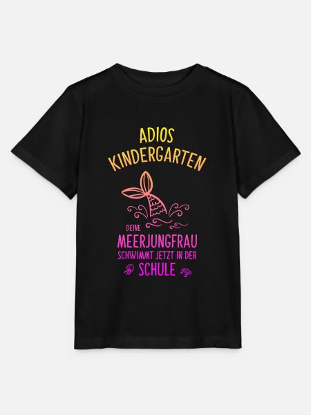 Einschulung Grundschule Erste Klasse Meerjungfrau - Stanley/Stella Kinder T-Shirt MINI CREATOR - Schwarz