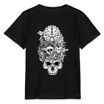 Schädel Gehirn - Stanley/Stella Kinder T-Shirt MINI CREATOR  - Schwarz - Vorne - Mikhail (115cm)