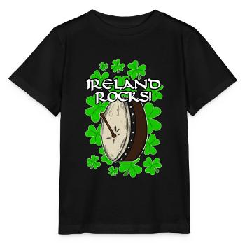 Irland Rocks Bodhran Irish St Patrick es Day - Stanley/Stella Kinder T-Shirt MINI CREATOR  - Schwarz - Vorne - Mikhail (115cm)