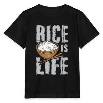 Le riz est la vie Bol de riz - T-shirt bio MINI CREATOR Stanley/Stella Enfant - noir - Devant - Mikhail (115cm)