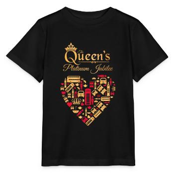 British Queen Platinum Jubilee 70 Years - Stanley/Stella MINI CREATOR Kids’ T-Shirt - black - Front - Mikhail (115cm)
