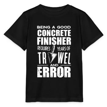 Concrete Finisher Concrete Mixer Trowel and Error - Stanley/Stella MINI CREATOR Kids’ T-Shirt - black - Front - Mikhail (115cm)