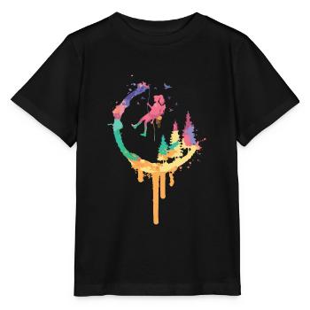 Geschenkidee Kletterin Bergsterigerin frau berg - Stanley/Stella Kinder T-Shirt MINI CREATOR  - Schwarz - Vorne - Mikhail (115cm)