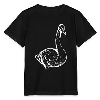 Cygne, Canard blanc, Oiseau, Oie - T-shirt bio MINI CREATOR Stanley/Stella Enfant - noir - Devant - Mikhail (115cm)