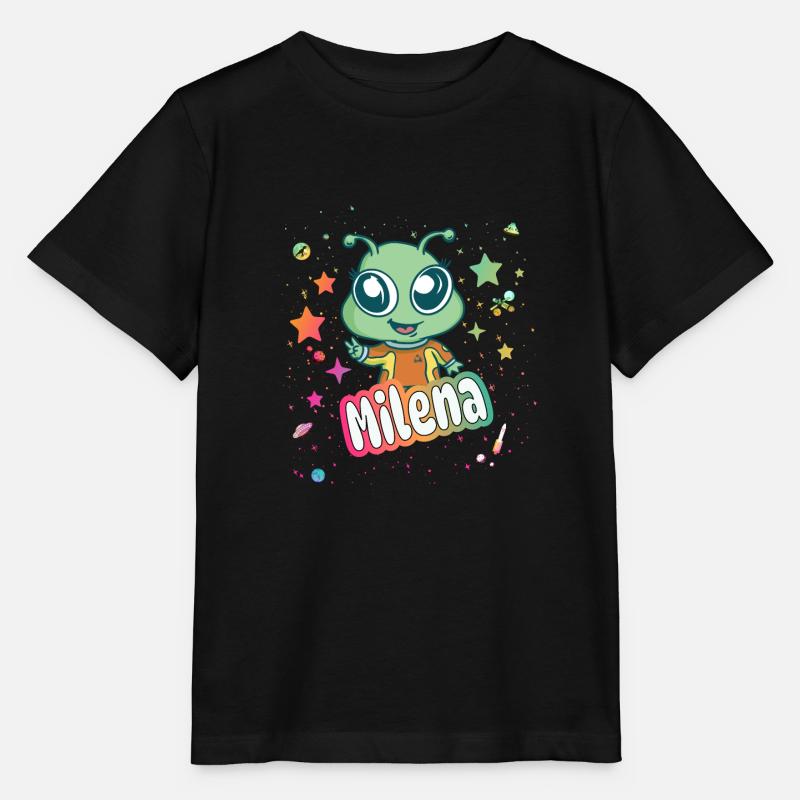 MILENA - Bellissimo nome da ragazza con alieno carino - Maglietta per bambini MINI CREATOR di Stanley/Stella - nero