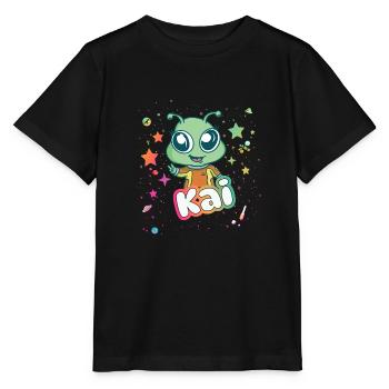 KAI - Beau nom de garçon avec un extraterrestre mignon - T-shirt bio MINI CREATOR Stanley/Stella Enfant - noir - Devant - Mikhail (115cm)