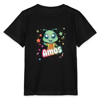 AMOS - Beau nom de garçon avec un extraterrestre mignon - T-shirt bio MINI CREATOR Stanley/Stella Enfant - noir - Devant - Mikhail (115cm)