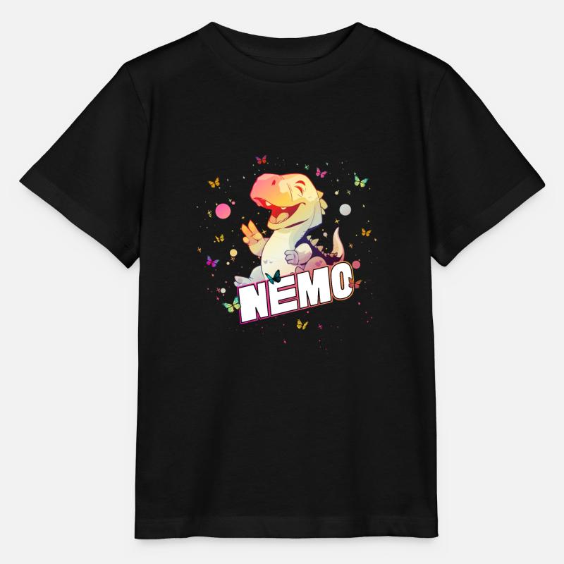 NEMO - Kaunis pojan nimi söpöllä DINO T-REXILLÄ - Stanley/Stella MINI CREATOR lasten t-paita - musta