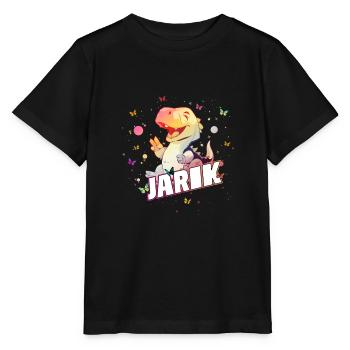 JARIK - Schöner JUNGEN Name mit süßem DINO - Stanley/Stella Kinder T-Shirt MINI CREATOR  - Schwarz - Vorne - Mikhail (115cm)