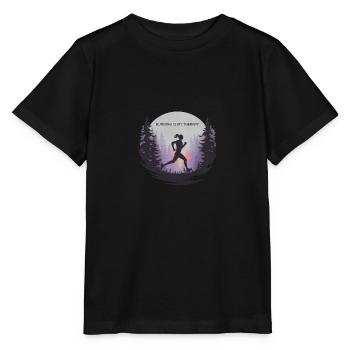 La course à pied est ma thérapie – Courir dans la nature - T-shirt bio MINI CREATOR Stanley/Stella Enfant - noir - Devant - Mikhail (115cm)