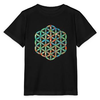 blume des lebens e 4 - Stanley/Stella Kinder T-Shirt MINI CREATOR  - Schwarz - Vorne - Mikhail (115cm)