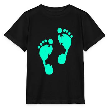 Menschliche Fußabdrücke Schritte Füße Schritte - Stanley/Stella Kinder T-Shirt MINI CREATOR  - Schwarz - Vorne - Mikhail (115cm)