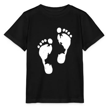 Menschliche Fußabdrücke Schritte Füße Schritte - Stanley/Stella Kinder T-Shirt MINI CREATOR  - Schwarz - Vorne - Mikhail (115cm)