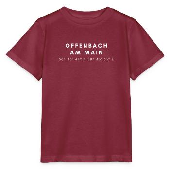 Offenbach am Main Koordinaten - Stanley/Stella Kinder T-Shirt MINI CREATOR  - Burgunderrot - Vorne - Kain (125cm)