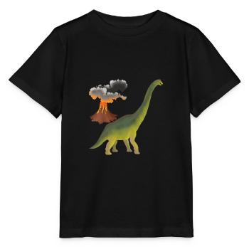 Dino und Vulkan - Stanley/Stella Kinder T-Shirt MINI CREATOR  - Schwarz - Vorne - Mikhail (115cm)