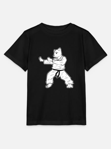 Karate Katze Selbstverteidigung - Stanley/Stella Kinder T-Shirt MINI CREATOR  - Schwarz