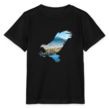 Koenig der Luefte Adler Natur Berge - Stanley/Stella Kinder T-Shirt MINI CREATOR  - Schwarz - Vorne - Mikhail (115cm)