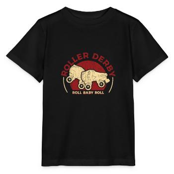 Dessins roller derby - T-shirt bio MINI CREATOR Stanley/Stella Enfant - noir - Devant - Mikhail (115cm)