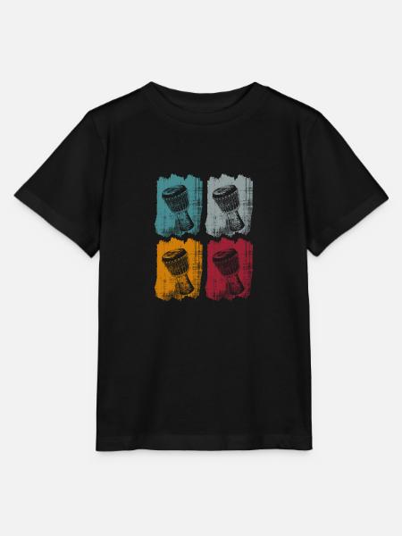 drums perkussion djembe - Stanley/Stella Kinder T-Shirt MINI CREATOR - Schwarz
