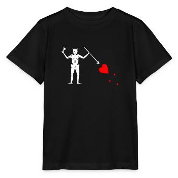 Edward Teach Flag - T-shirt bio MINI CREATOR Stanley/Stella Enfant - noir - Devant - Mikhail (115cm)