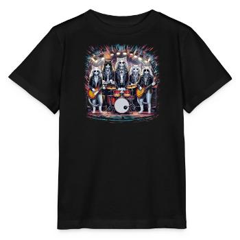 Rockin' Cats Hommage psychédélique - T-shirt bio MINI CREATOR Stanley/Stella Enfant - noir - Devant - Mikhail (115cm)