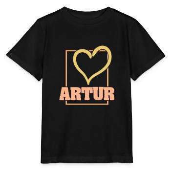 Artur as a heart - Stanley/Stella MINI CREATOR Kids’ T-Shirt - black - Front - Mikhail (115cm)