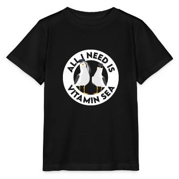 Tout ce dont j'ai besoin, c'est de la vitamine Mer du nord de l'Allemagne Möwe - T-shirt bio MINI CREATOR Stanley/Stella Enfant - noir - Devant - Mikhail (115cm)
