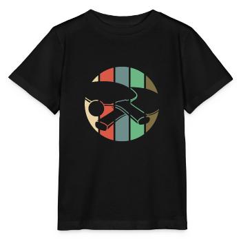 Tischtennis Tischtenniskelle vintage retro - Stanley/Stella Kinder T-Shirt MINI CREATOR  - Schwarz - Vorne - Mikhail (115cm)