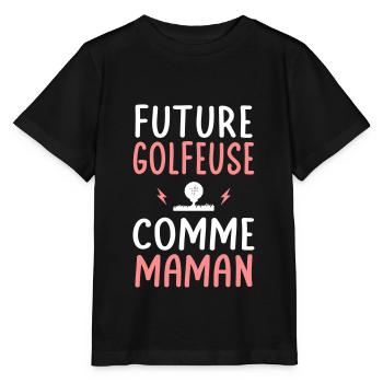 Future golfeuse - Comme maman - Cadeau humour - T-shirt bio MINI CREATOR Stanley/Stella Enfant - noir - Devant - Mikhail (115cm)
